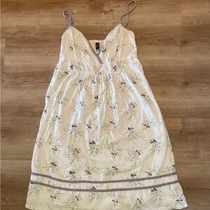 Only Limitless Cream Floral Dress with Purple and Yellow Accents